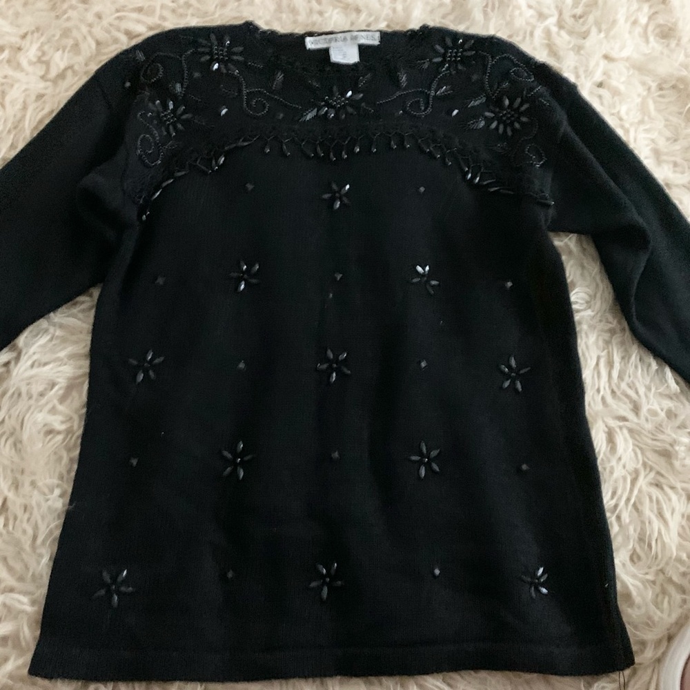 Victoria Jones | Vintage Black Knit Sweater Medium - Picture 2 of 9